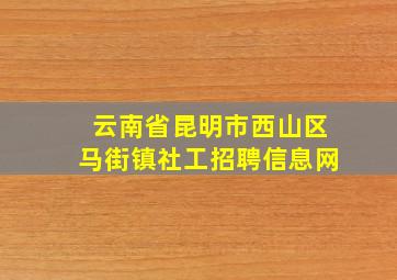 云南省昆明市西山区马街镇社工招聘信息网