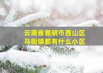 云南省昆明市西山区马街镇都有什么小区