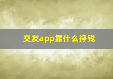 交友app靠什么挣钱