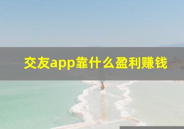 交友app靠什么盈利赚钱