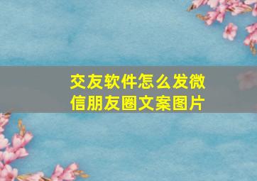 交友软件怎么发微信朋友圈文案图片