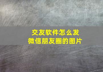 交友软件怎么发微信朋友圈的图片