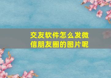 交友软件怎么发微信朋友圈的图片呢