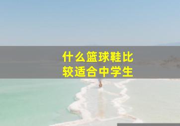 什么篮球鞋比较适合中学生