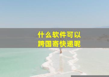 什么软件可以跨国寄快递呢