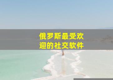 俄罗斯最受欢迎的社交软件