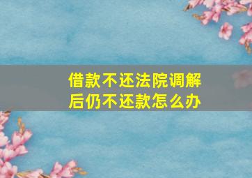 借款不还法院调解后仍不还款怎么办