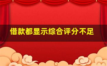 借款都显示综合评分不足