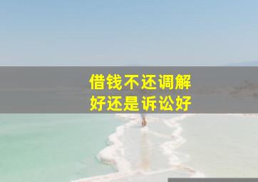 借钱不还调解好还是诉讼好