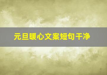 元旦暖心文案短句干净