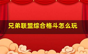 兄弟联盟综合格斗怎么玩