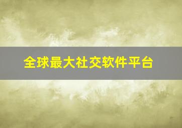 全球最大社交软件平台