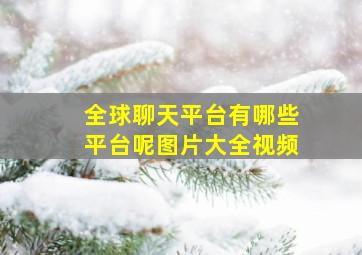 全球聊天平台有哪些平台呢图片大全视频