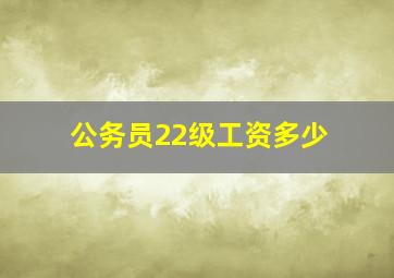 公务员22级工资多少