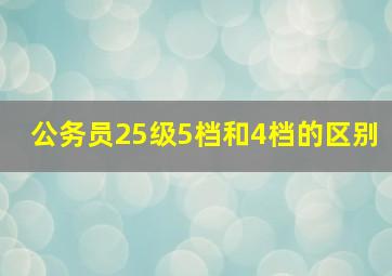 公务员25级5档和4档的区别