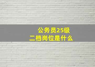 公务员25级二档岗位是什么