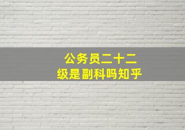 公务员二十二级是副科吗知乎