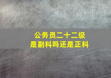 公务员二十二级是副科吗还是正科