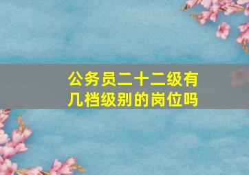 公务员二十二级有几档级别的岗位吗