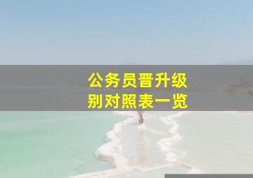 公务员晋升级别对照表一览