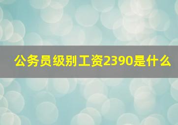 公务员级别工资2390是什么