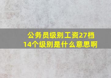 公务员级别工资27档14个级别是什么意思啊