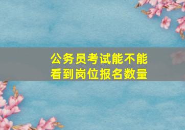 公务员考试能不能看到岗位报名数量