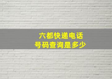 六都快递电话号码查询是多少