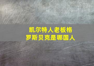 凯尔特人老板格罗斯贝克是哪国人