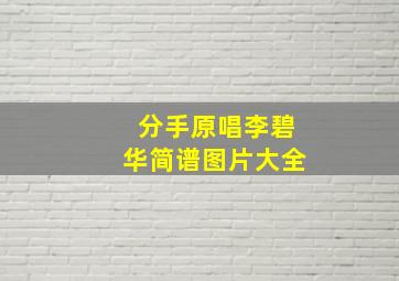 分手原唱李碧华简谱图片大全