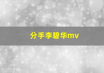 分手李碧华mv