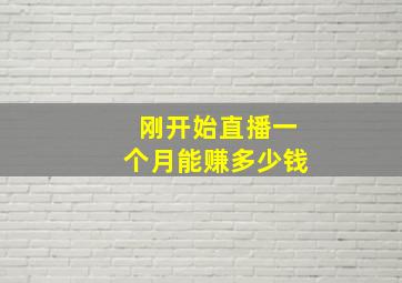 刚开始直播一个月能赚多少钱