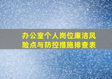 办公室个人岗位廉洁风险点与防控措施排查表