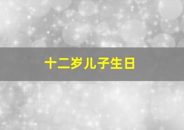 十二岁儿子生日