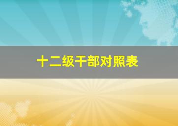 十二级干部对照表