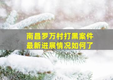 南昌罗万村打黑案件最新进展情况如何了