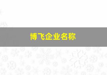 博飞企业名称