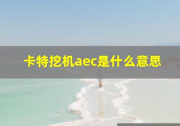 卡特挖机aec是什么意思