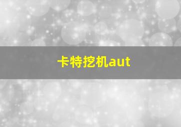 卡特挖机aut