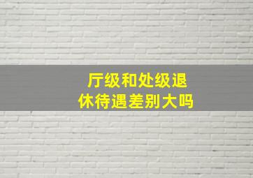 厅级和处级退休待遇差别大吗