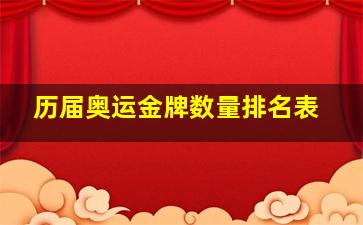 历届奥运金牌数量排名表