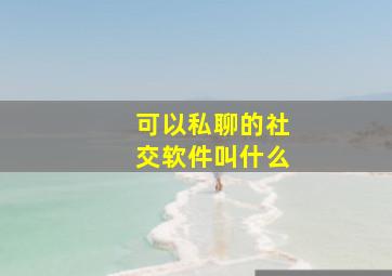 可以私聊的社交软件叫什么