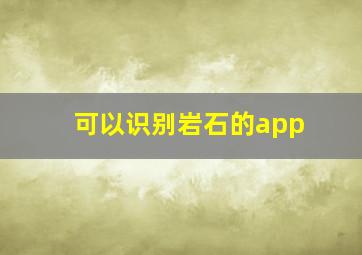 可以识别岩石的app