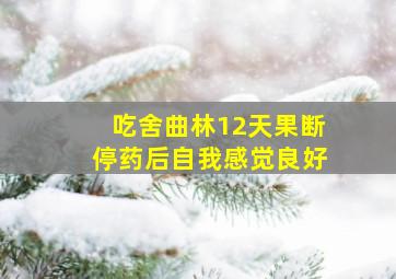 吃舍曲林12天果断停药后自我感觉良好