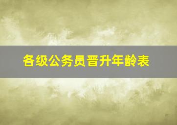 各级公务员晋升年龄表