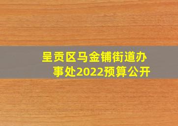 呈贡区马金铺街道办事处2022预算公开