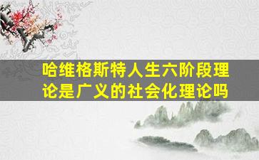 哈维格斯特人生六阶段理论是广义的社会化理论吗