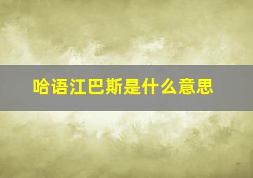 哈语江巴斯是什么意思