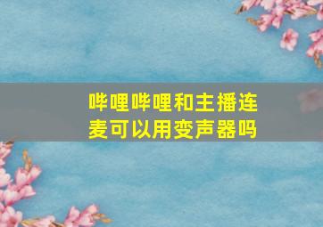 哔哩哔哩和主播连麦可以用变声器吗