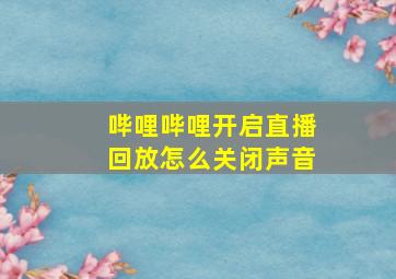 哔哩哔哩开启直播回放怎么关闭声音